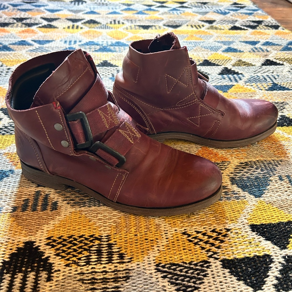 Women’s Fly London Burgundy Leather Ankle Boots